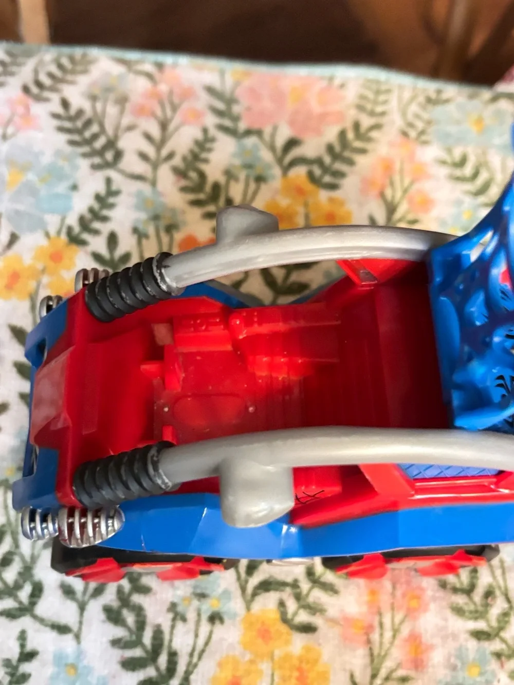 Spider-Man red and blue toy car with black spiderweb design #spiderman #marvel